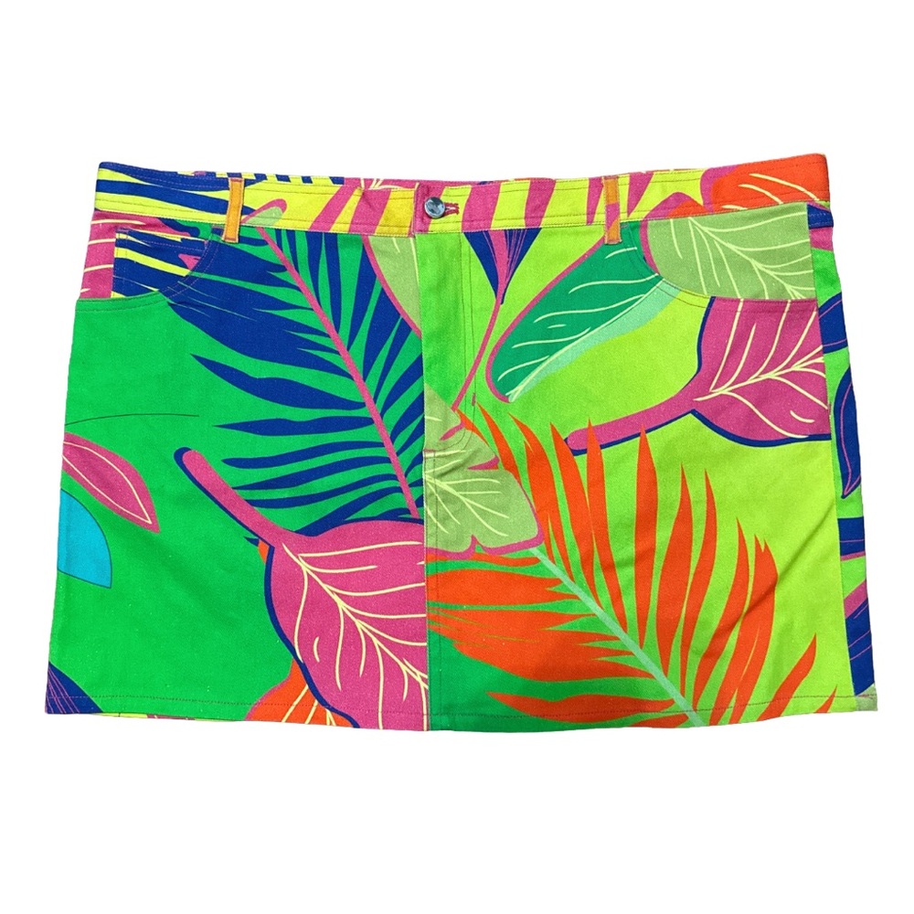 Bruce Glen Tropical Denim‎ Micro Mini Skirt Resort Dopamine Maximalist Summer